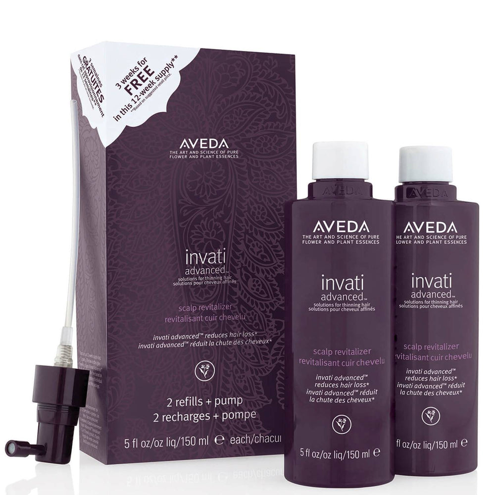 Aveda Invati Advanced Scalp Revitalizer - Duo Pack - Refills  - 2 x 150ml - Reduces Hair Loss