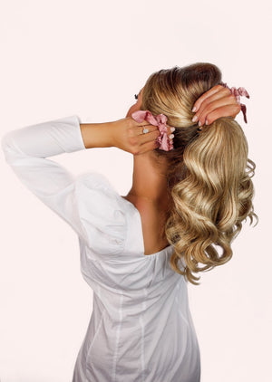 The Belle Bobbin - 2 x 100% Mulberry Silk Scrunchies - Belle Hair Extensions